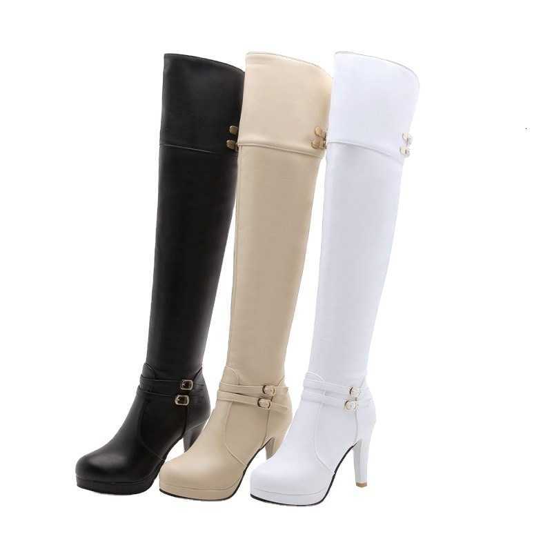 Classic Genuine Leather women Sexy boots stiletto heels pointed toe ladies shoes winter solid color knee high boots Large size D260917