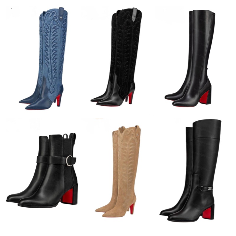 boots designer womens brand heels women dress shoes Red Bottom Toe High Heels 10cm GIFT Stiletto Genuine Leather Woman Boots Pumps with Dust Bag wom