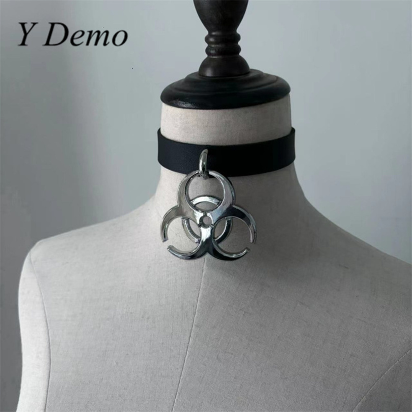 Y Demo Punk Waste Pendant Pu Leather Adjustable Choker Rock Casual Necklace 260915