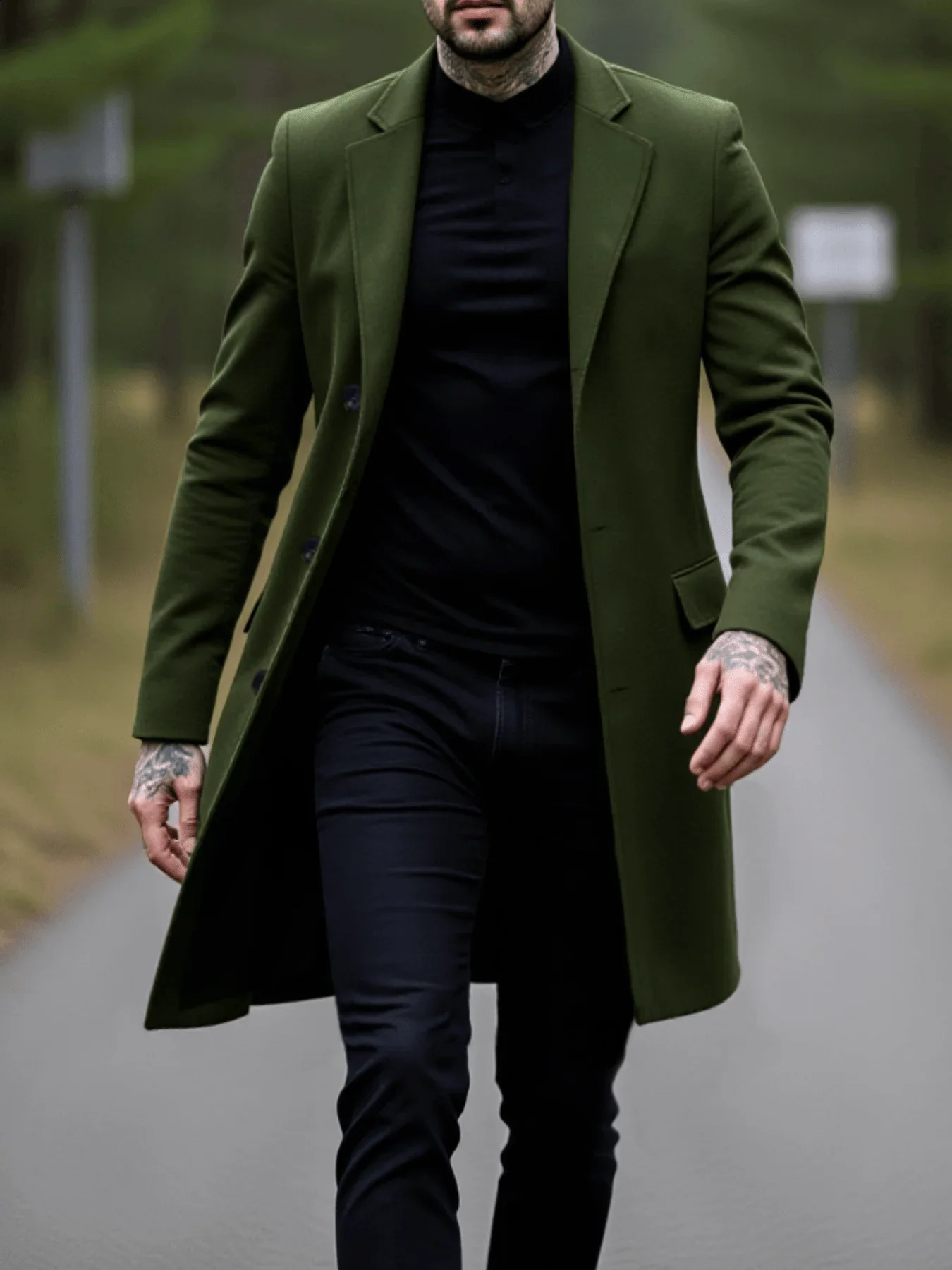 Single-Breasted Thickened Woolen Overcoat Autumn/Winter Classic Tailoring With Modern Minimalist n Casual Commute Warmth 260916