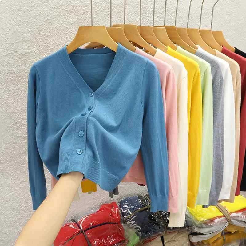 Stylish Black Long Sleeve Outerwear Sweater 2026 Autumn Winter Solid Color V Neck Knit Women Cardigan Versatile Basic Top X260916