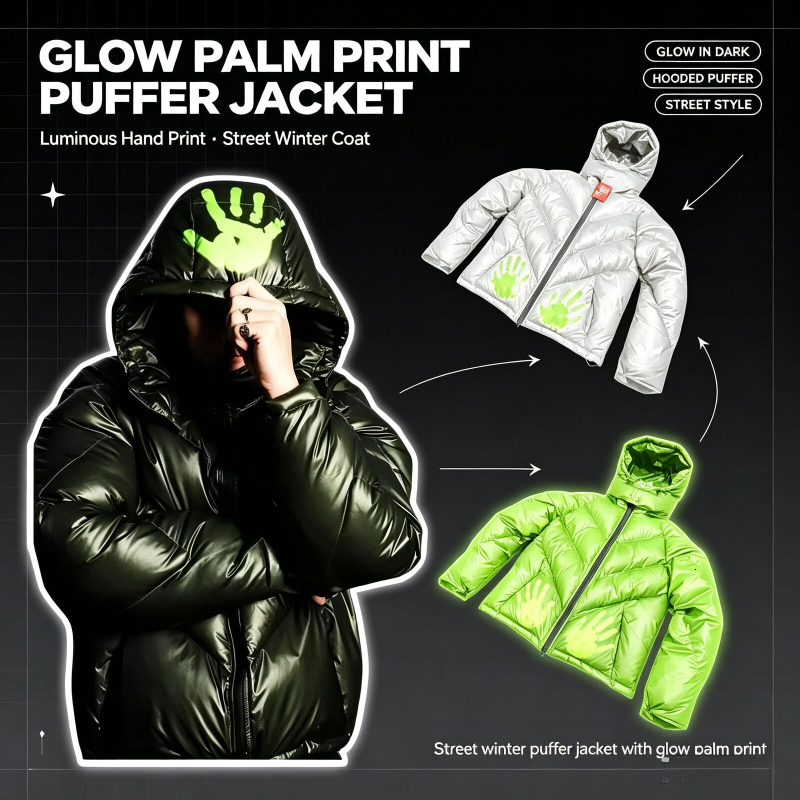 designer Mertra puffer jacket hoodie Waterproof windbreaker Change characters when encountering water hoodie tracksuit Temperature sensitive color u