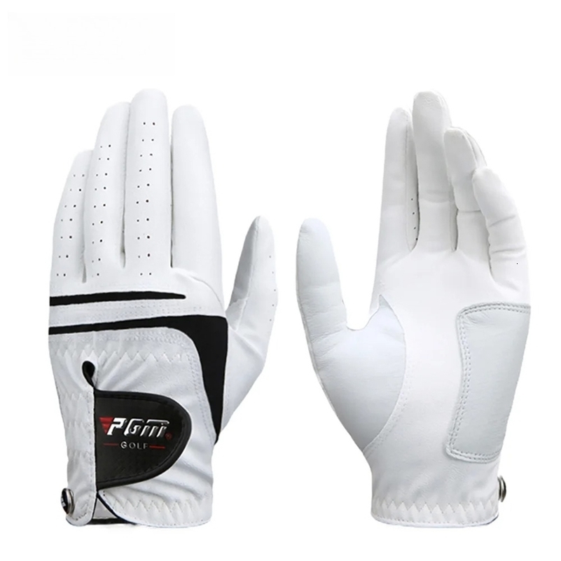 Men Golf Gloves White Breathable Kid-lambskin Genuine Leather Sport Hand Glove Wear Single Left Right Handed Batting ST022 260812ww
