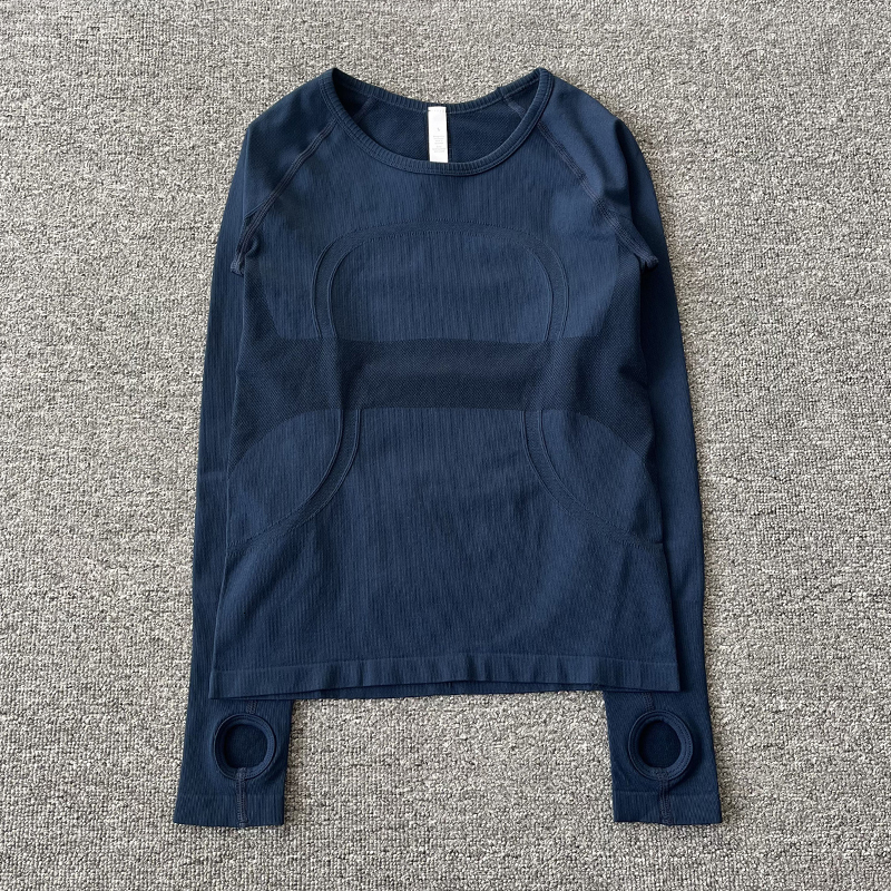 Fitness Top With Round Neck Breathable High-Elasticity Quick-Dry Sports Running Yoga Shirt Long-Sleeve T Shirt For Women Comfortable Yoga Clothes