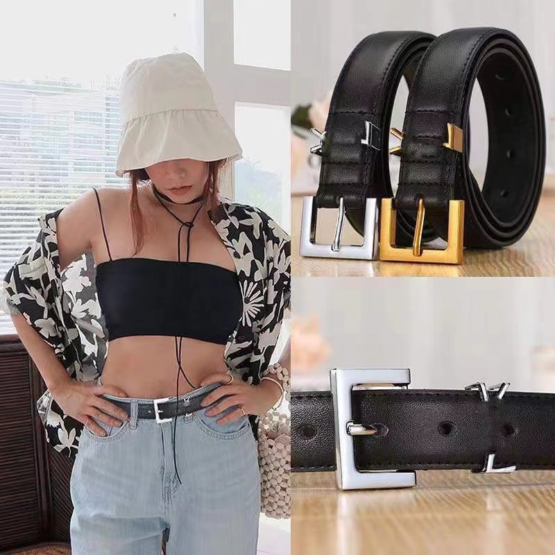 New model Y-brand pin buckle belt, suitable young students, Korean style, simple and slim, versatile jeans, women's belt available for wholesal