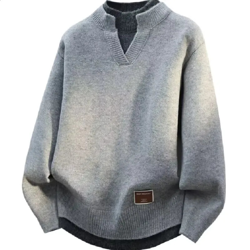 Two Piece Pullover Cardigan Men Round Neck Long Sleeve Clothing Thermal Warm Comfortable Youth Casual Knit Sweater 260916