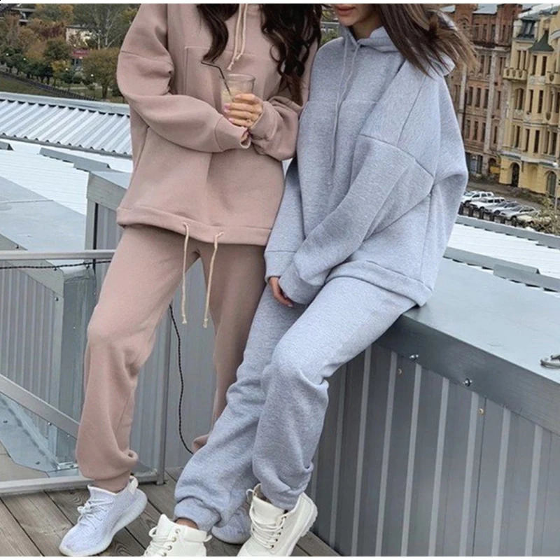 Europe and the United States Spring and Autumn Fashion Big Pocket Solid Color Sweater Leisure Two-piece Set 260916