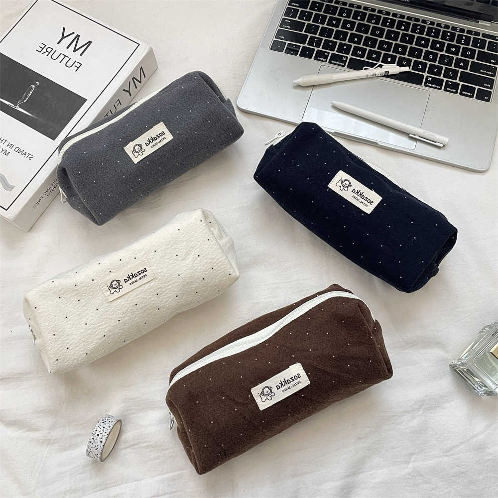 Pencil Korean Point Case Ins Large Capacity Stationery Pouch High Beauty Niche Student Wash Bag Makeup Organizer BagsT260917