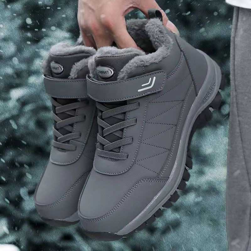 Winter Warm Men Shoes Outdoor Men's Snow Boots Outdoor Anti-Slip Cotton Shoes Snow Hiking Boots New Casual Hard Wearing Sneakers D260917