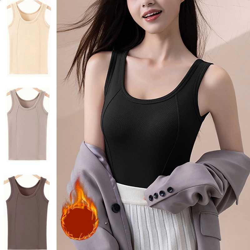 1pcs Woman Thermal Underwear Winter Pockets Thermo Lingerie Warm Top Plus Size Wear Thermo Vest Undershirt No Chest Cushion H260916