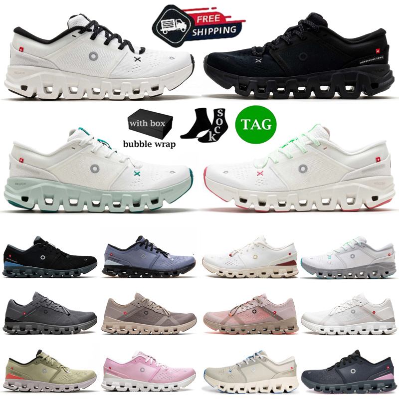 With box Designer shoes OC Cloudly X 5 X 4 Running Shoes Mens Womens Running Sneakers Black White Pink Brown Ivory lce Frost Alloy Daily outfit Ligh