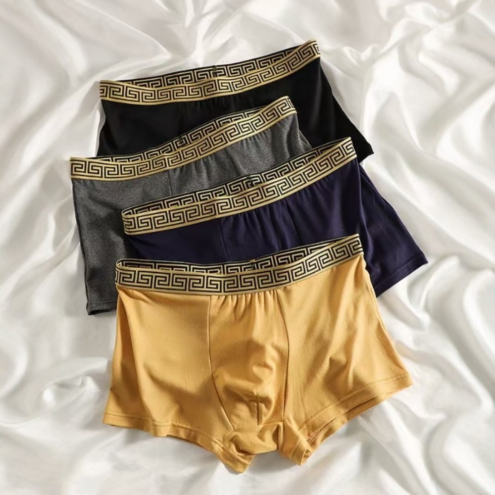 European Size Men's Briefs Boxer Shorts Summer Breathable Comfortable Stretchy Mid Waist Boxer Shorts