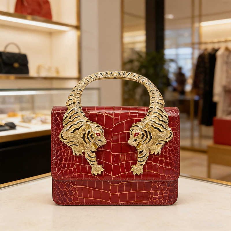 Elegant Womens Shoulder Bags Crossbody Designer Bags Purses Y2k Tiger Handle Bag Small Square Bag Crocodile Pattern Luxury Handbags 260917