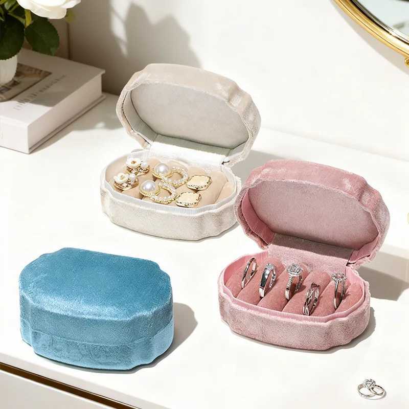 Box Velvet Jewelry Luxury Shell-Shed 5-Slots for Rings Earrings Large Cacity Storage Display Case 3 New Arrival N260916