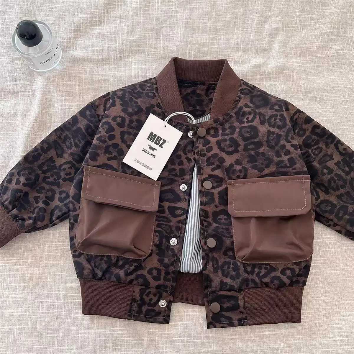 Spring and Children's Autumn Coat Children's New Leopard Pattern Baseball Jacket Handsome Jacket for Children TrendyT260916