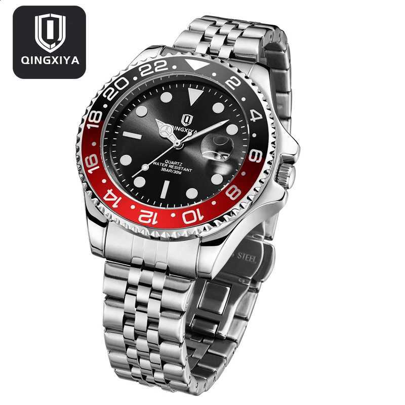 QINGXIYA Brand New Luxury Date Quartz Watch Men Waterproof Luminous Stainless Steel Men's Watches Male Sports Wristwatch RelojT260916