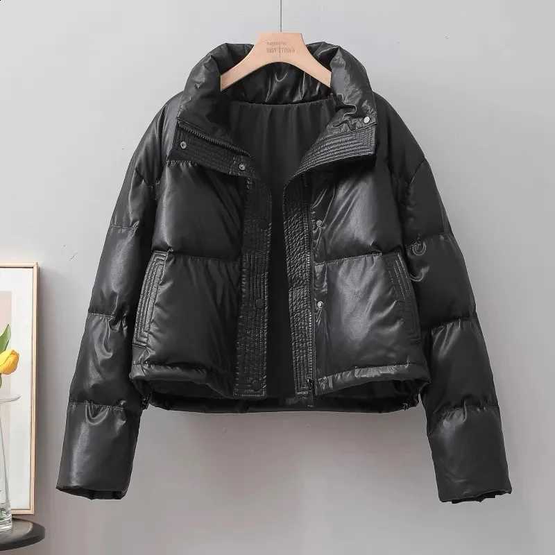 Puffer Coat Ladies Winter New Parkas Disposable PU Leather Down Cotton-Padded Jackets Women Thickened Overcoat Fashion Tops Tide H260917