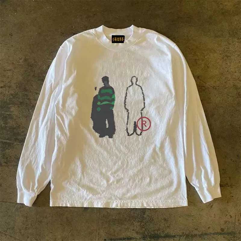 Heavyweight 310gsm Pure Cotton Long Sleeve T-Shirt American Retro Oversize Streetwear Versatile Comfortable Breathable round ... X2609167