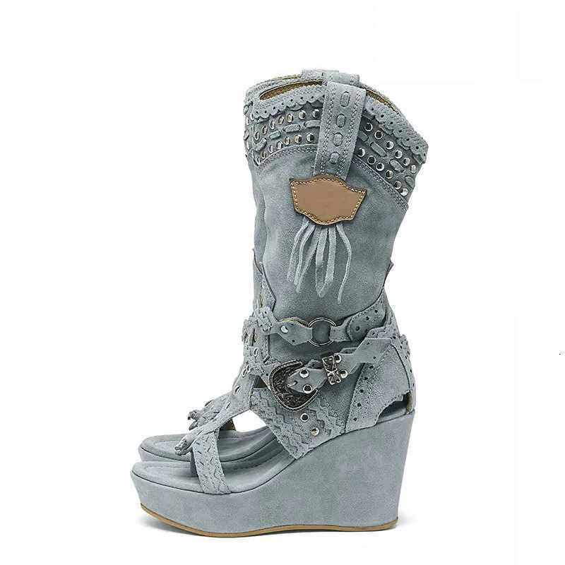 New Zipper Women Shoes Boots 2025 Round Toe Large Size Elegant Wedge Ladies High Heel Shallow PU Canvas Casual Fabric Sol D260917