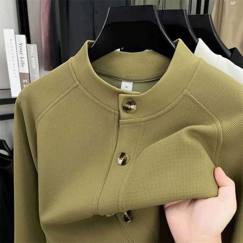 end winter new men's High knitted cardigan luxur solid color button jacquard design Korean casual round neck warm sweater coat J260916