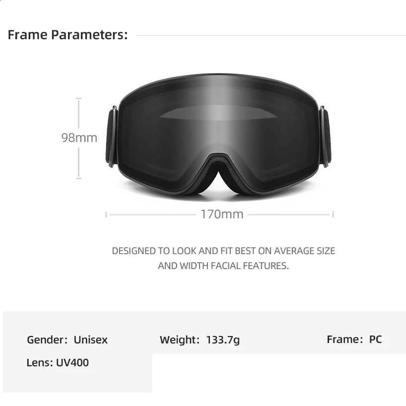 Anti-fog OMEKOL Layers BRAND Double Ski Goggles Men Women Outdoor Sport Hiking Mask Snow Snowboard Glasses Snowmobile Eyewear N260916