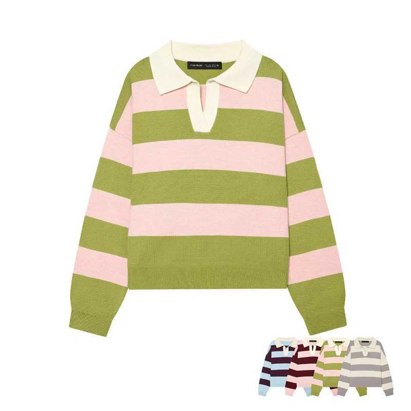 Women's Sweater Autumn 2026 New Fashion Striped Loose Elegant Women's Warm Sweater Chic Young dents Elegant Pullover Sweater S260917OSKO