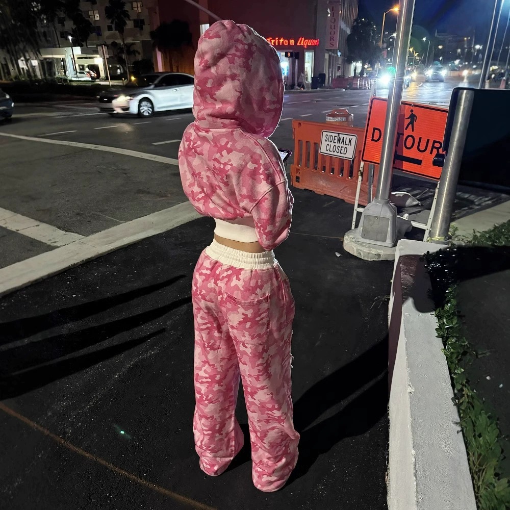 Y2K Hip-Hop Short Cardigan Hoodie Women's Sweatshirt Street INS American Style Loose Long Sweatpants aa