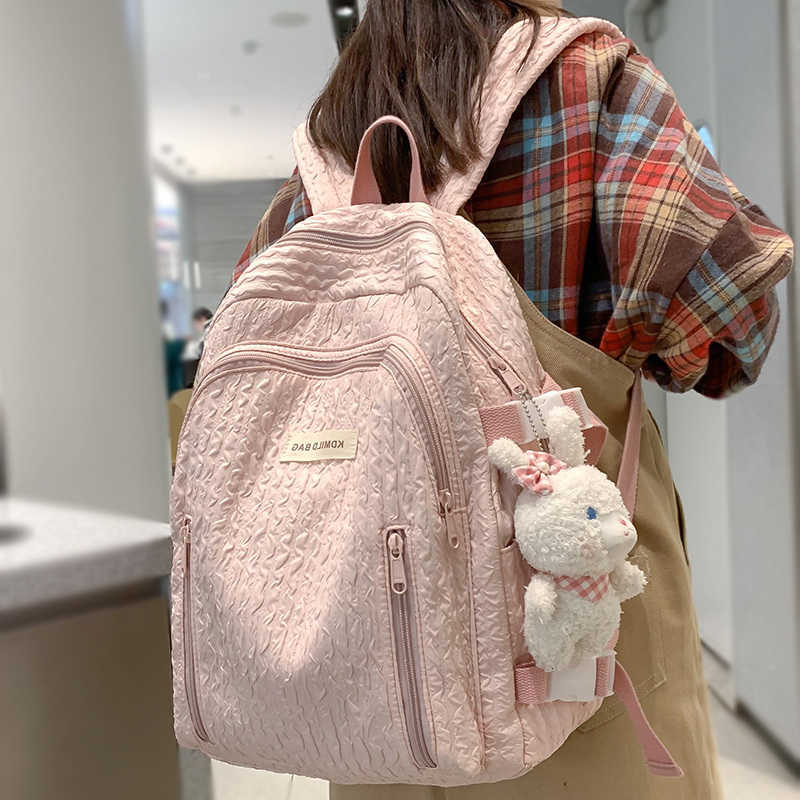 Pink Lady Leisure Women Kawaii New Nylon Laptop Book Bag Trendy Girl Travel School Bag Fashion Cute Female College Backpack CoolT260917