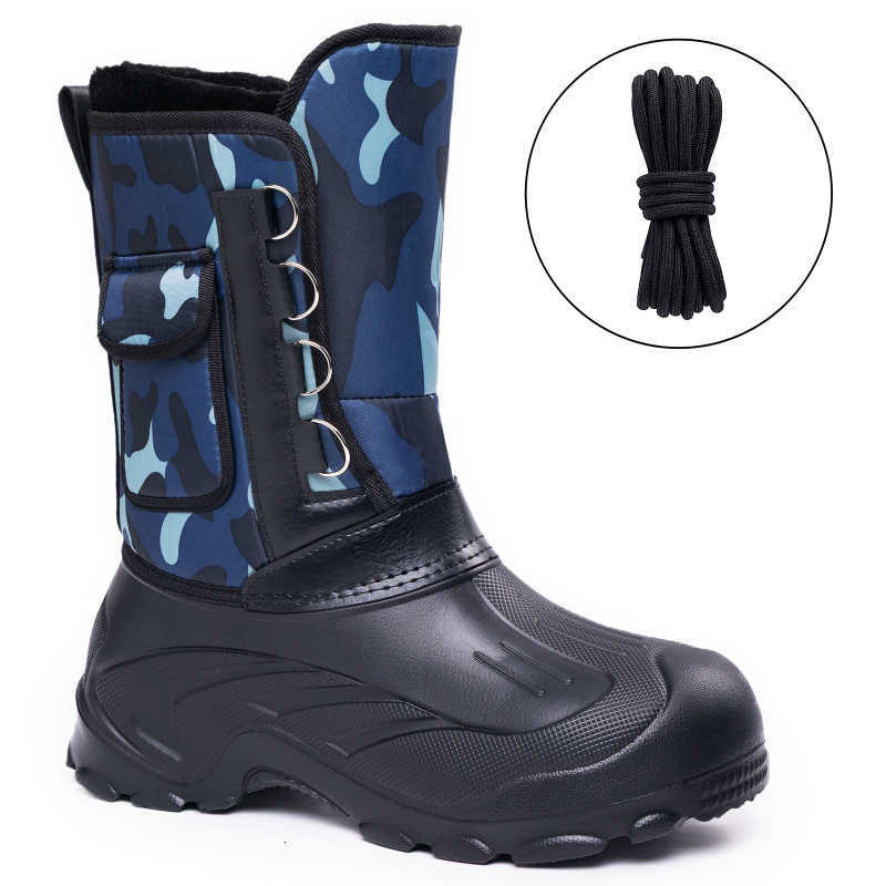 Men's winter plush and thick waterproof cotton shoes anti slip casual shoes warm outdoor long tube snow boots D260917