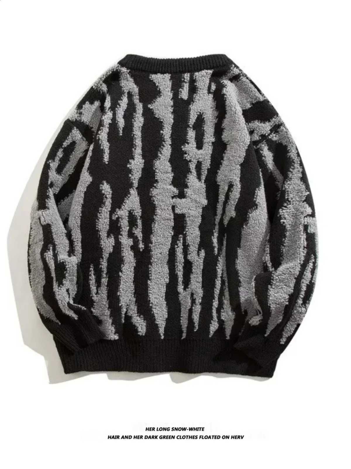 Jacquard Retro 2026 Sweater Trendy Tops for Men Autumn Winter Casual Crewneck Jumpers Male Versatile Loose Knitted Tops L54 J260916