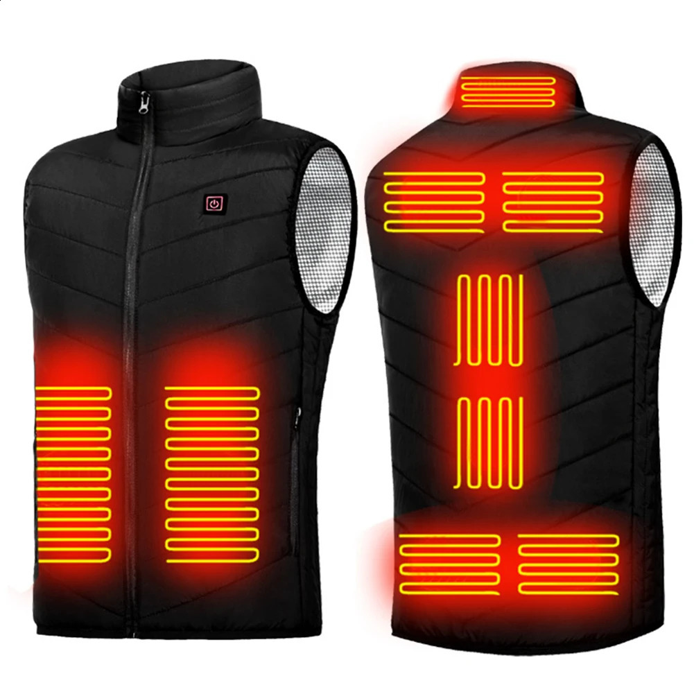 9 Areas Heated Vest Men Women Electric Heating Vest Usb Heated Jacket Heated Vest Body Warmer Heated Down Jacket Winter 260916