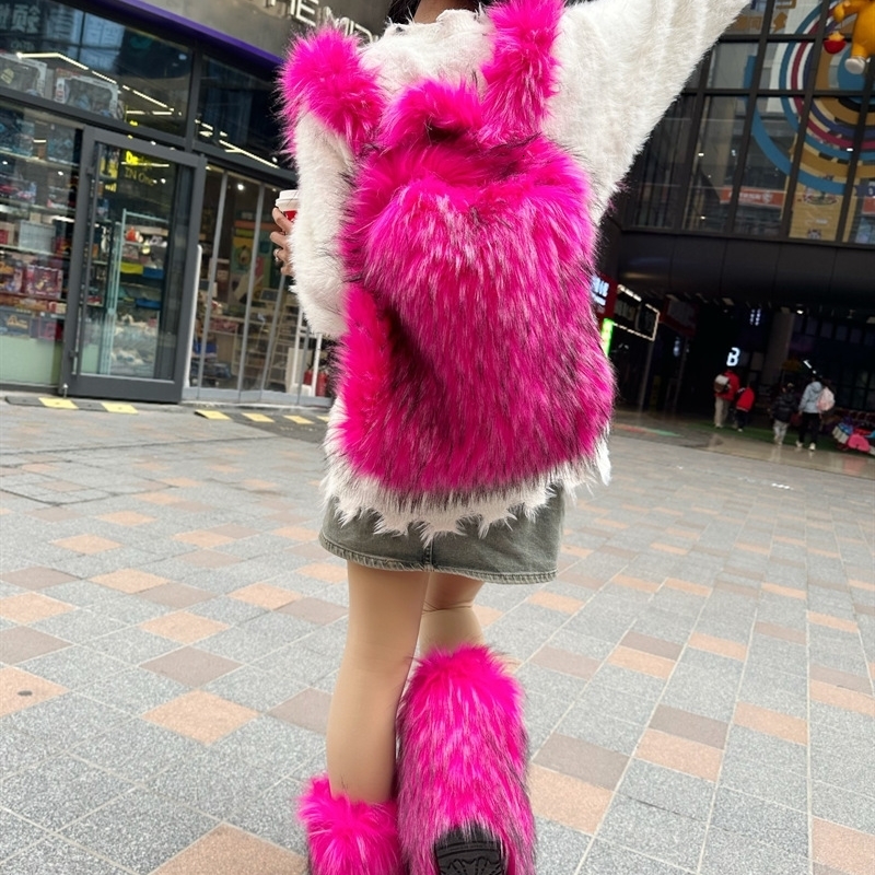 2026 FASHION Y2K Faux Fur FOR Women Backpack Solid Soft Fleece Knapsack Harajuku Style Winter Ladies Bag 260916