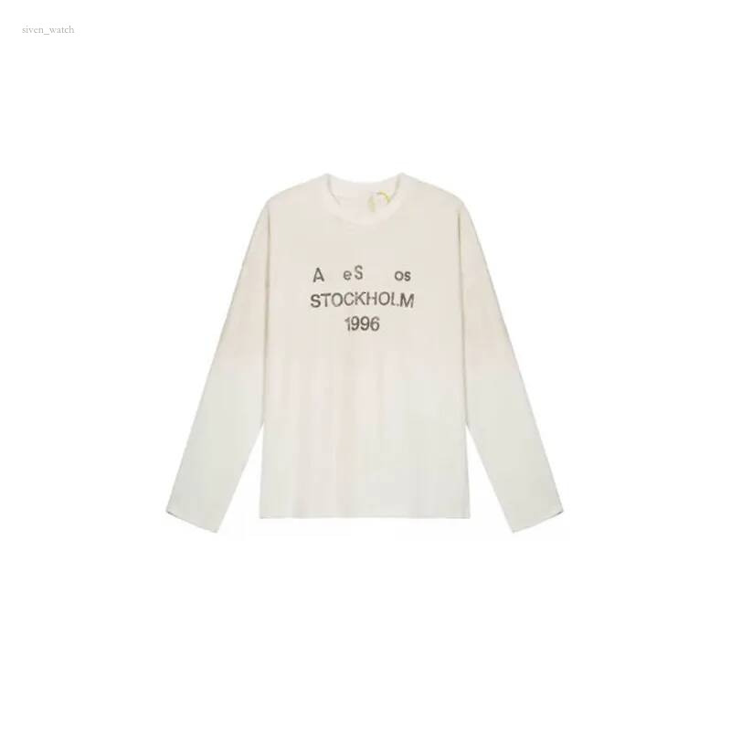 Mens Designer acnelies T Shirts Men Women hoodie Letter Printed studioly Tshirts Fashion Spring Summer Long Sleeve Tops Washed Styles Breathable T-s