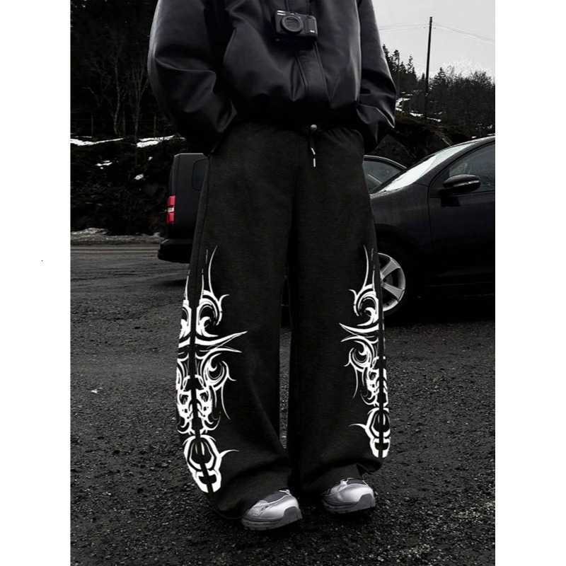 New 2026 Summer Y2K Gothic Thorn Printed Pants Men's and Women's Running Pants Retro Rock Straight Pants Fashion Street CasualT260917