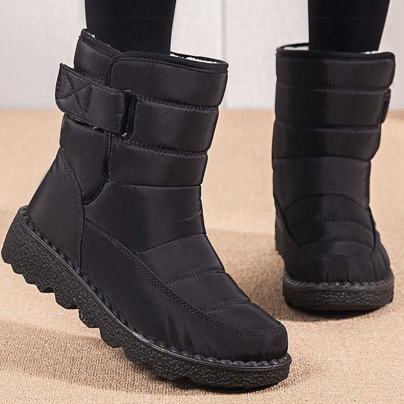 Women Boots 2025 Winter Shoes Woman Waterproof Snow Boots Winter Warm Fur Botas Mujer Korea Style Black Ankle Boots For Women D260917