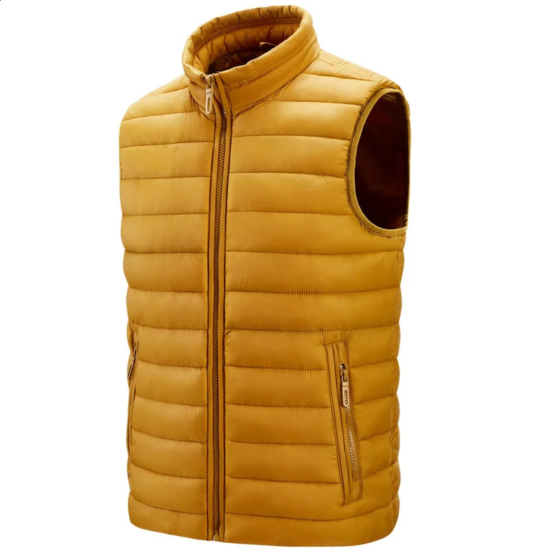 Men's Waistcoat Ultra Light Down Vest Oversize Men Lightweight Waterproof Sleeveless White Duck Down Male Slim Gilet 260916