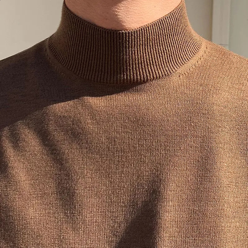 Half-turtleneck Sweater for Men Long-sleeved Korean Style Trendy Knitted Sweater with Bottoming Shirt Hong Kong Style Casual 260917