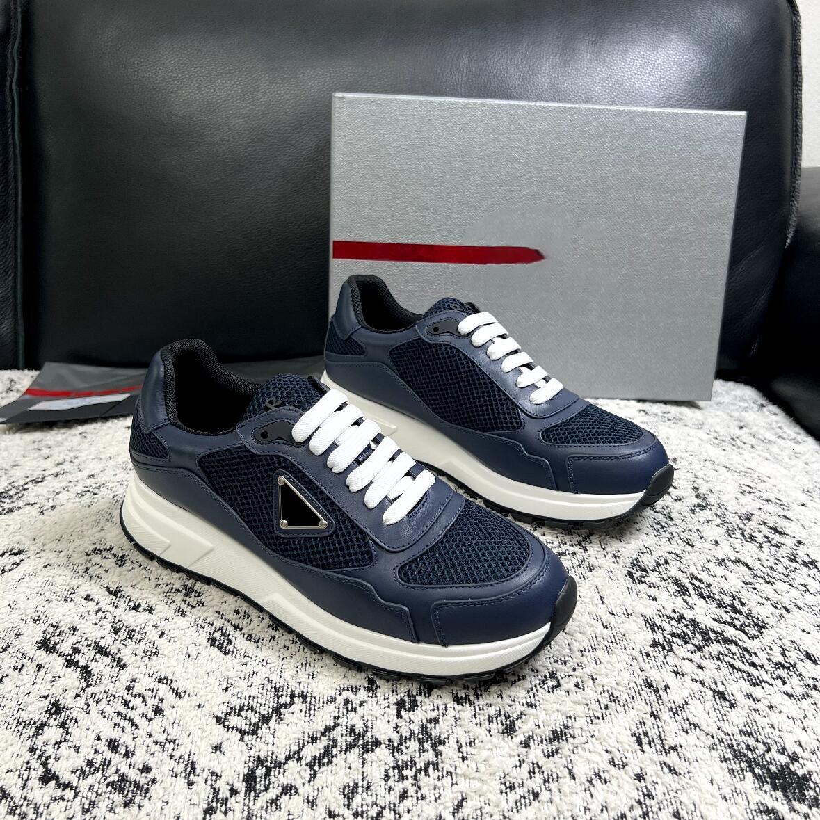 High quality casual shoe luxurys tennis Outdoor golf basketball trainer Spring Summer Men Designer Sneakers Soft Triangle logo travel Breathable run