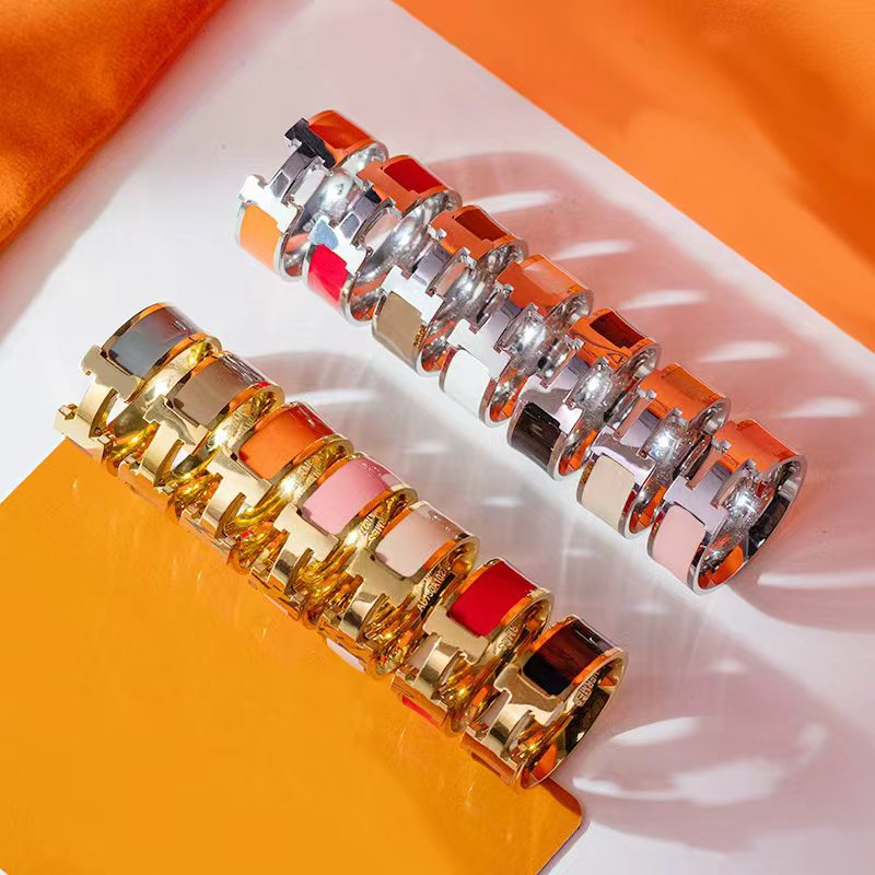 Charm Brand H Ring Enamel High Quality Ring Stainless Steel 18K Gold Holiday Gift Pair Ring Designer Jewelry for Men and Women