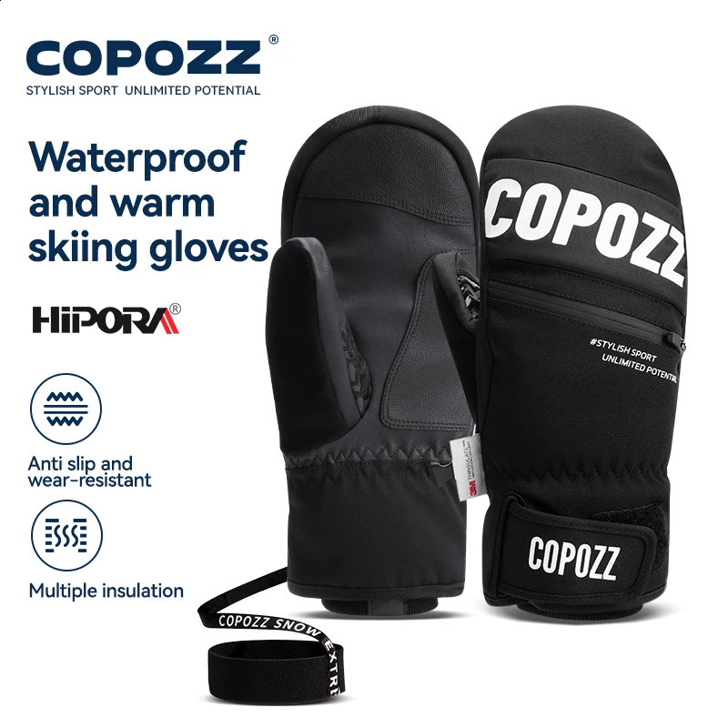 COPOZZ Thinsulate Thick Adult Teenage Professional Snowboard Ski Gloves Windproof Winter Warm Thermal Snow Mittens Snowmobile 260915