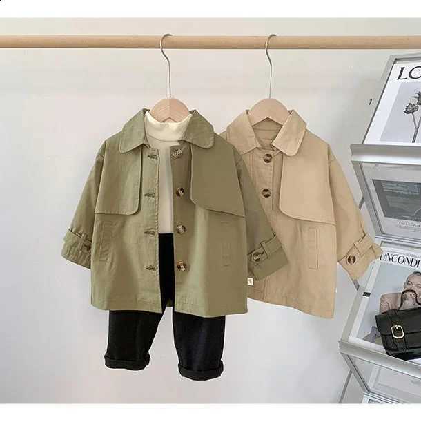 Fashion Baby Boys Long Trench Coats Jackets Kids Casual Elegant Cotton Jackets Overcoats Children ClothesT260916