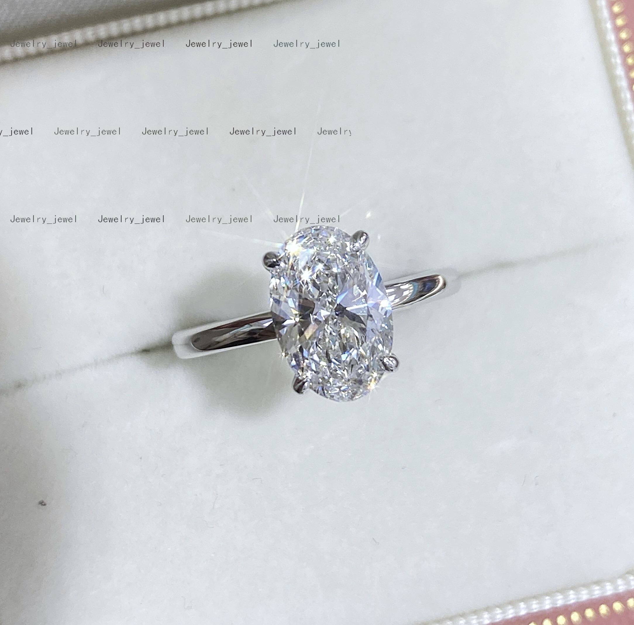 Custom IGI Oval Cut CVD Lab Grown Diamond 18K Solid Gold Rings Solitaire Engagement Wedding Engagement Ring Jewelry for Women