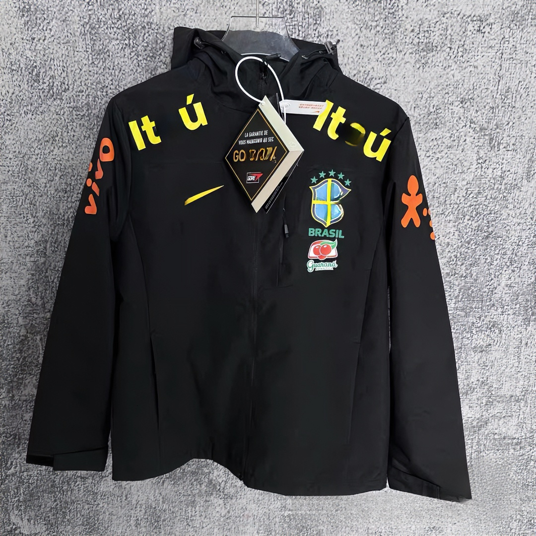 windbreaker jacket Brazil Argentina Hooded Windproof Jacket Full Zip Integrated Casual Windbreaker for Outdoor Daily Wear veste bresil Ready to Ship