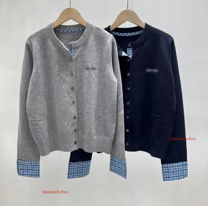 luxury sweaters cardigan womens long sleeve preppy style Mius girls fashion designer sweater women clothing autumn size S-L