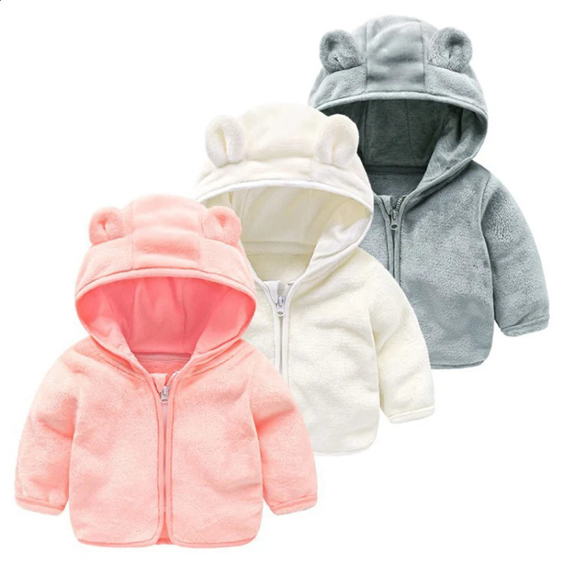 9 Months -4 Years Old Autumn Simple Solid Color Long Sleeved Baby Girl Coat Cute Hooded Children'S Clothing260916
