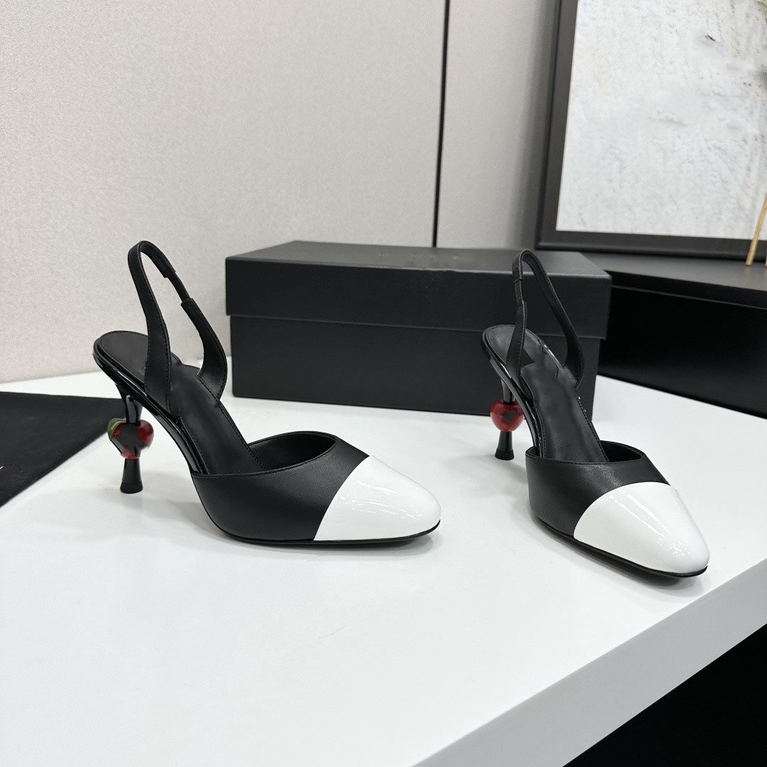 New high heels, versatile and elegant slide sandals, simple genuine leather sandals for commuting and banquets, elegant women's shoes