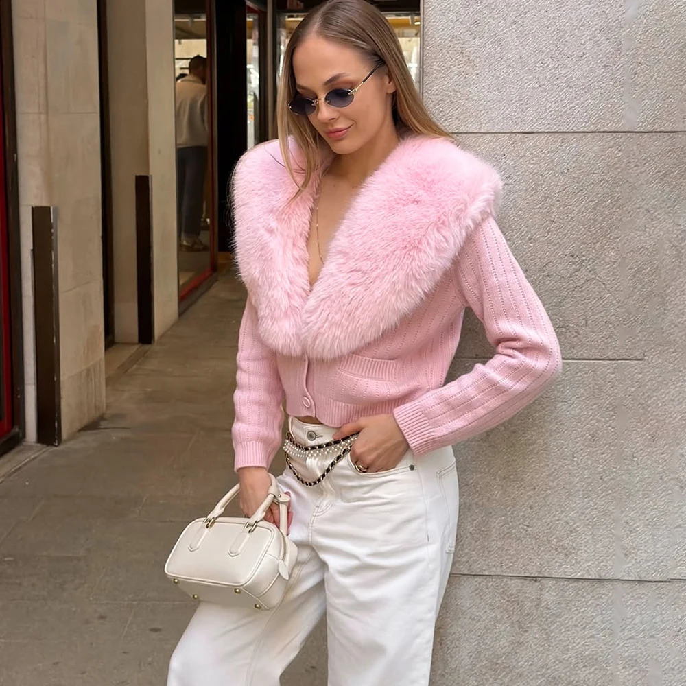 Women's Black Fleece Cardigan Fashion Elegant Long-Sleeved Patchwork Slim Sweaters Vintage Streetwear Female Outerwear 260917