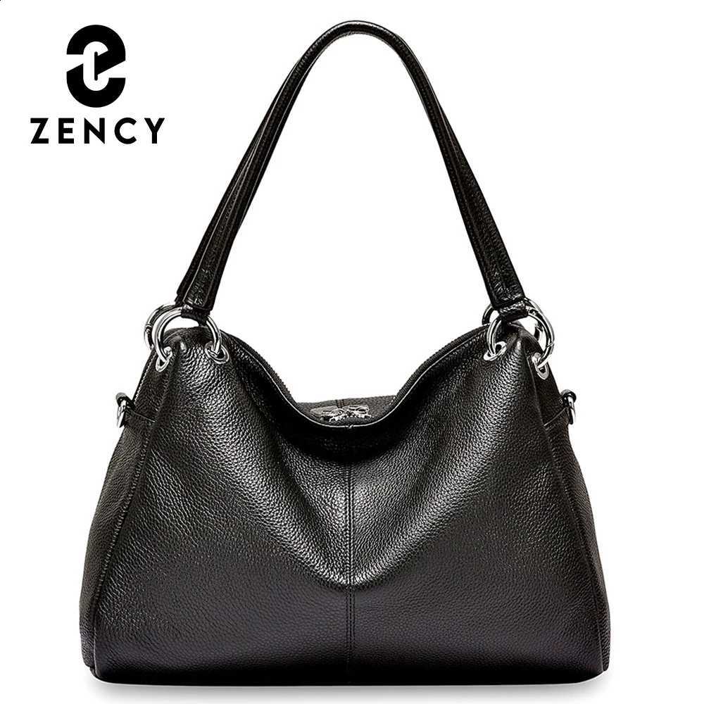 100% Hobos Zency Genuine Fashion Leather Soft Skin Women Shoulder Bag Classic Black Elegant Lady Crossbody Purse Tote Handbag H260905