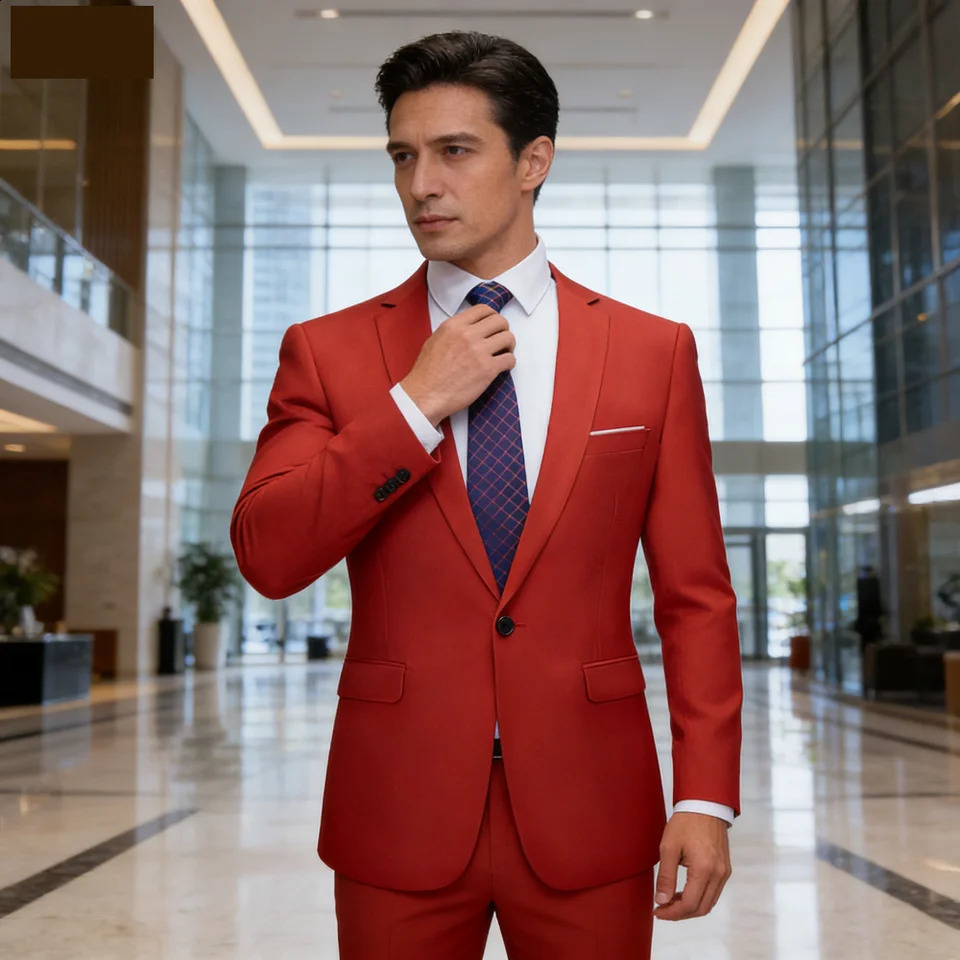 Men's Smart Casual 2Piece Wedding Tuxedo Slim Fit Notch Lapel Blazer And Pants Set for Party Dance Events Office Suits 260917