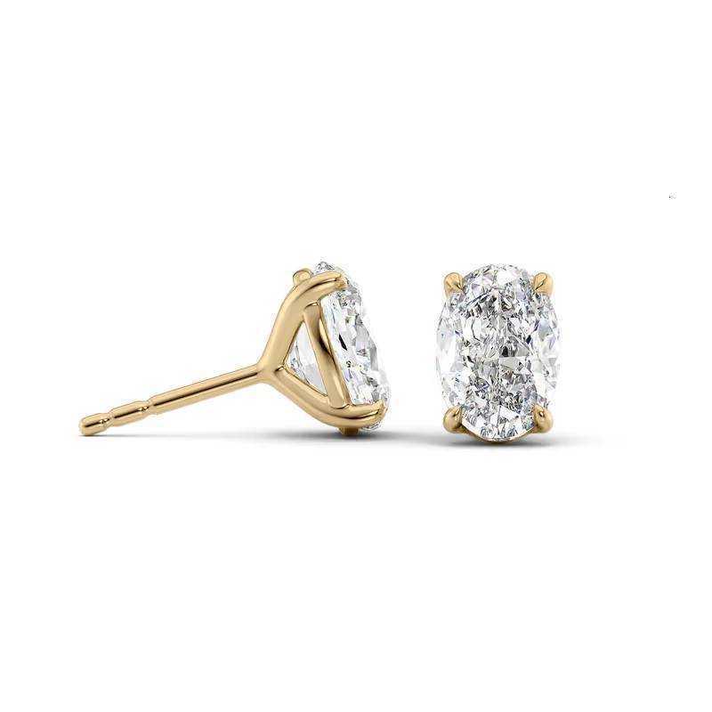 1 Queensun GIA IGI Certified Lab-Grown Diamond Drop Earrings 18K Yellow Gold Oval Cut for Engagement Wedding Parties Gift S260917P45D